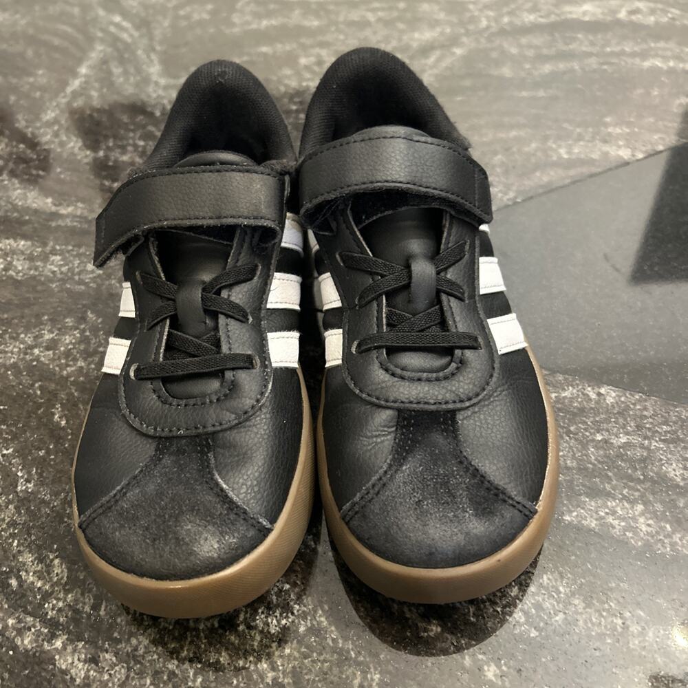 adidas Kid's VL Court 3.0 Sneaker US 2 Black/Gum - Picture 3 of 11